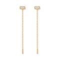Baguette Diamond Ear Threader in Yellow Gold