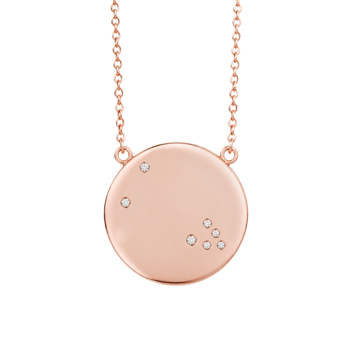 Taurus Constellation Necklace in Rose Gold, polished finish