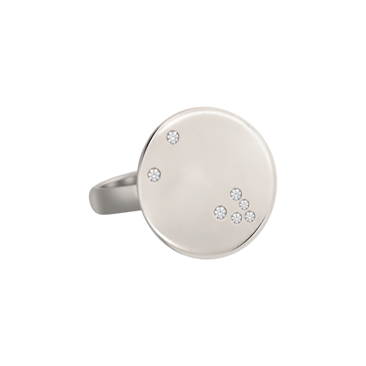 Taurus Constellation Ring in White Gold, polished finish