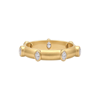 Marquis Diamond Japa Prayer Ring in Yellow Gold