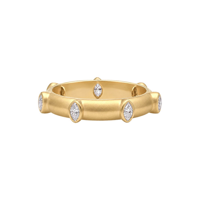 Marquis Diamond Japa Prayer Ring