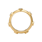 Princess Diamond Japa Prayer Ring in Yellow Gold side view
