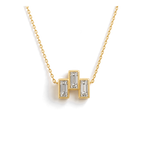 Baguette Diamond Trio Necklace in Yellow Gold