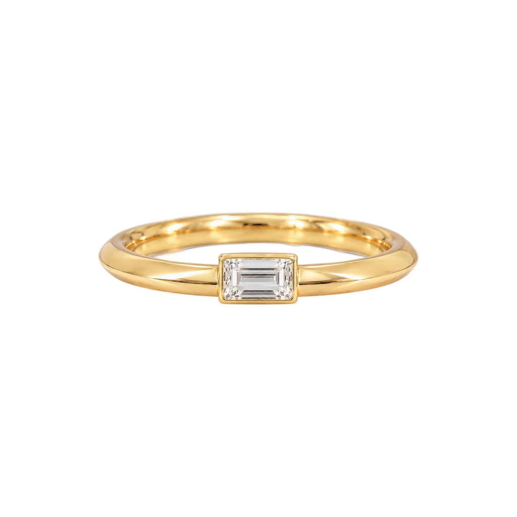 Baguette Diamond Prayer Ring in Yellow Gold
