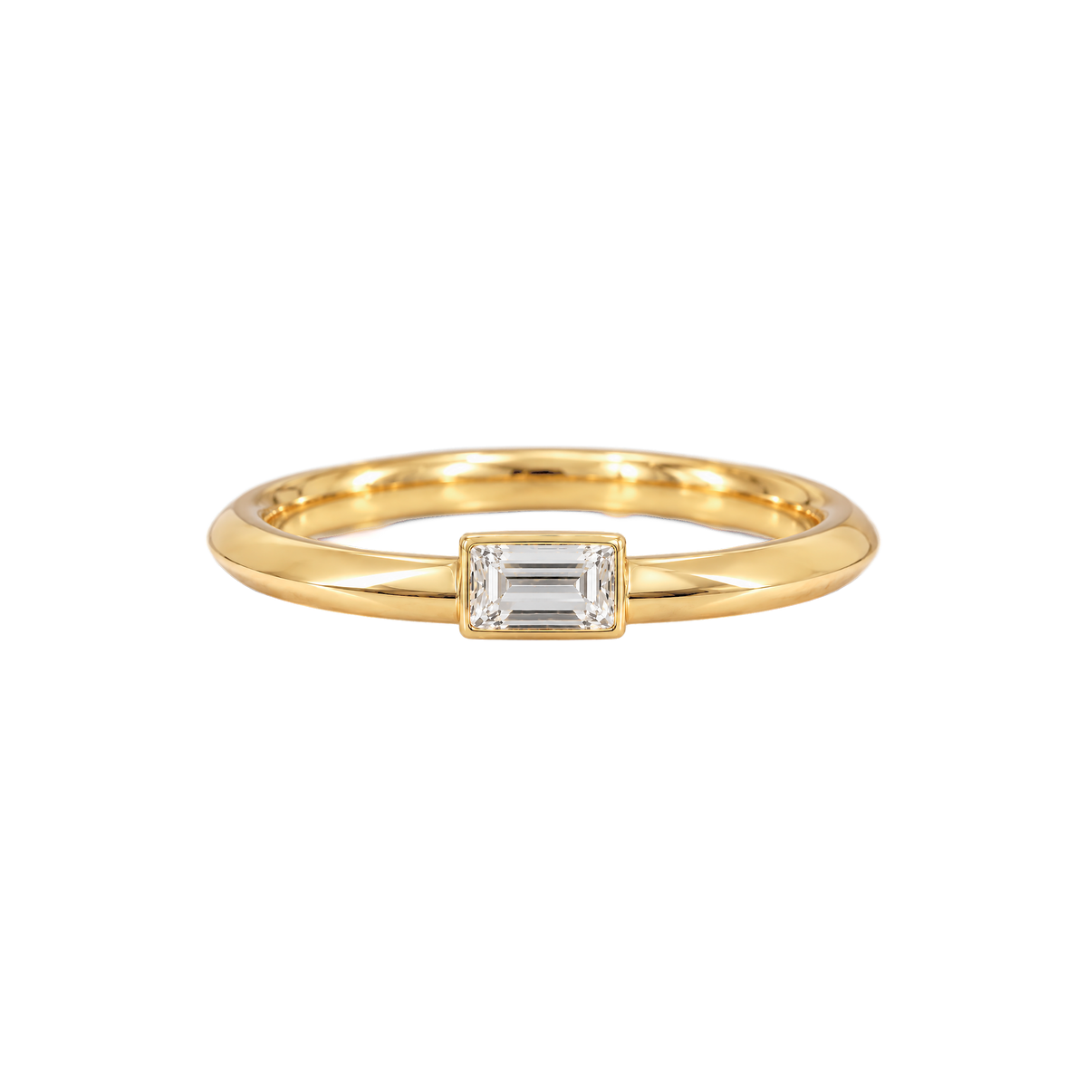 Baguette Diamond Prayer Ring in Yellow Gold