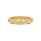 Princess Diamond Japa Prayer Ring in Yellow Gold
