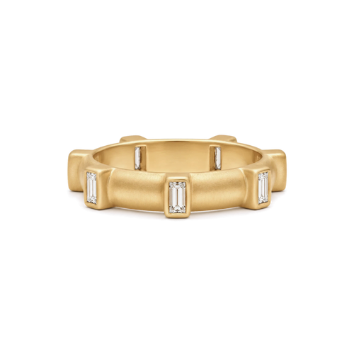 Baguette Diamond Japa Prayer Ring