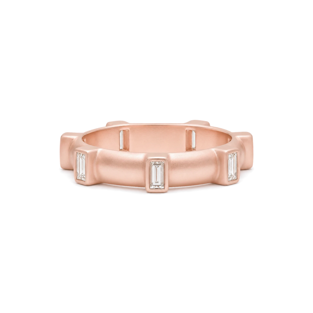 Baguette Diamond Japa Prayer Ring