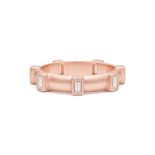 Baguette Diamond Japa Prayer Ring