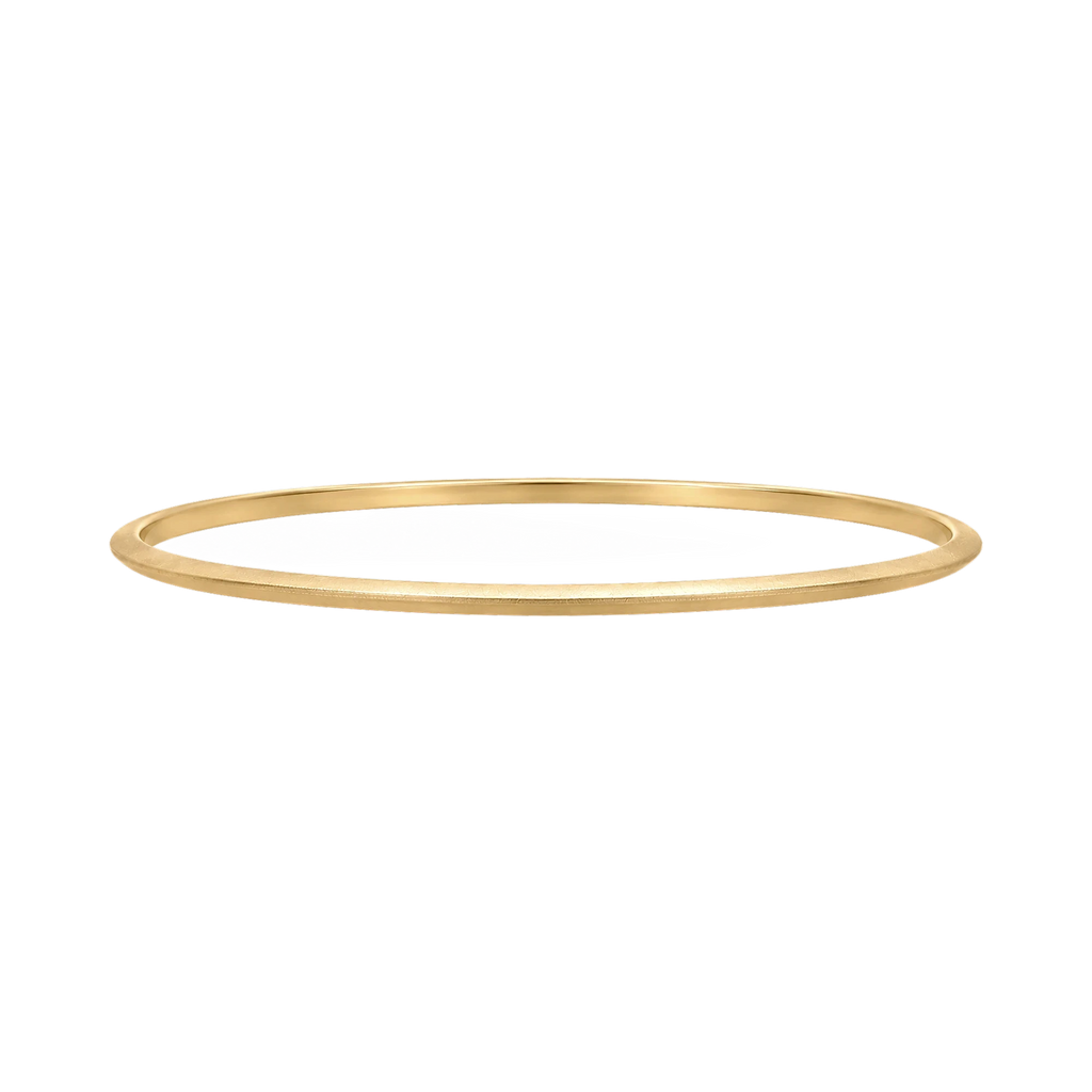 Triangle Solid Gold Bangle in Yellow Gold angled view