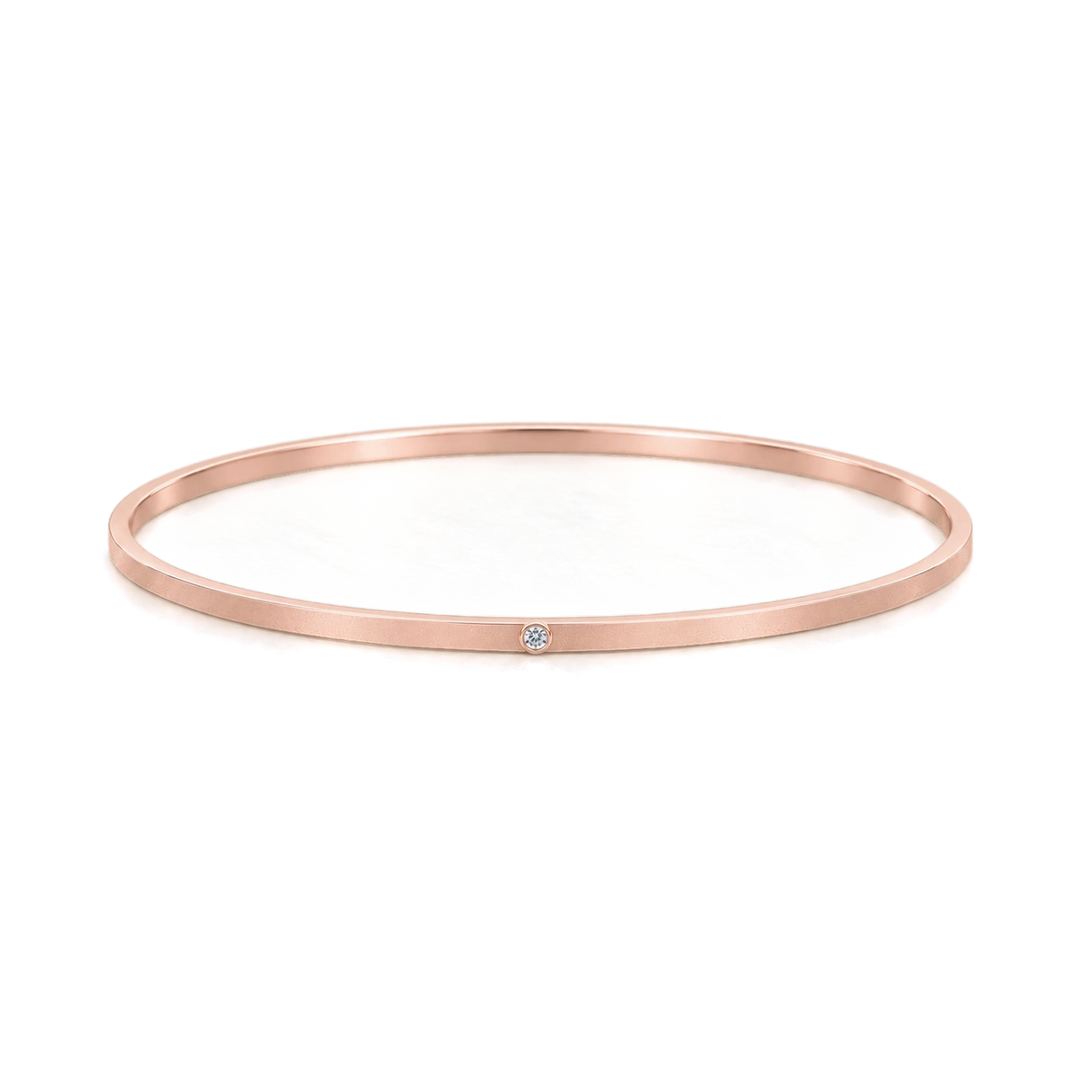 Square Solid Gold Diamond Bangle
