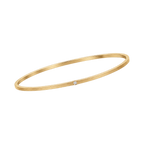 Square Solid Gold Diamond Bangle in Yellow Gold angled view