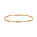 Square Solid Gold Diamond Bangle in Yellow Gold side view