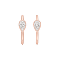 Pear Diamond Ellipse Huggies in Rose Gold
