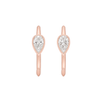 Pear Diamond Ellipse Huggies in Rose Gold