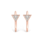 Triangle Diamond Ellipse Huggies in Rose Gold