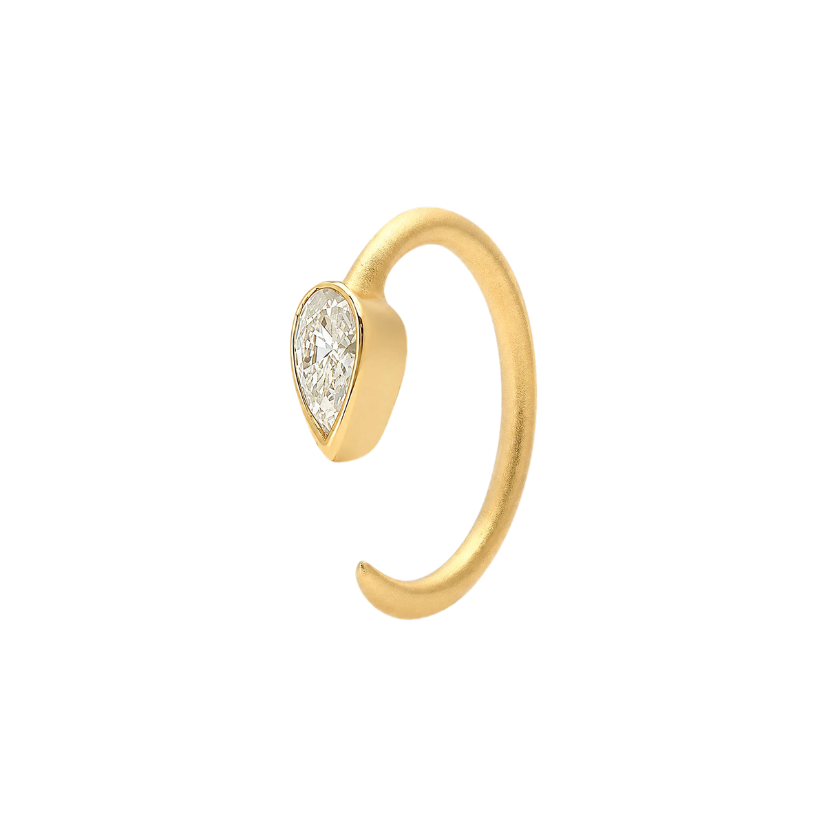 Pear Diamond Ellipse Huggies in Yellow Gold