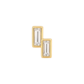 Baguette Diamond Duo Stud in Yellow Gold
