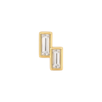 Baguette Diamond Duo Stud in Yellow Gold