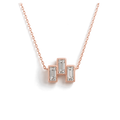 Baguette Diamond Trio Necklace in Rose Gold