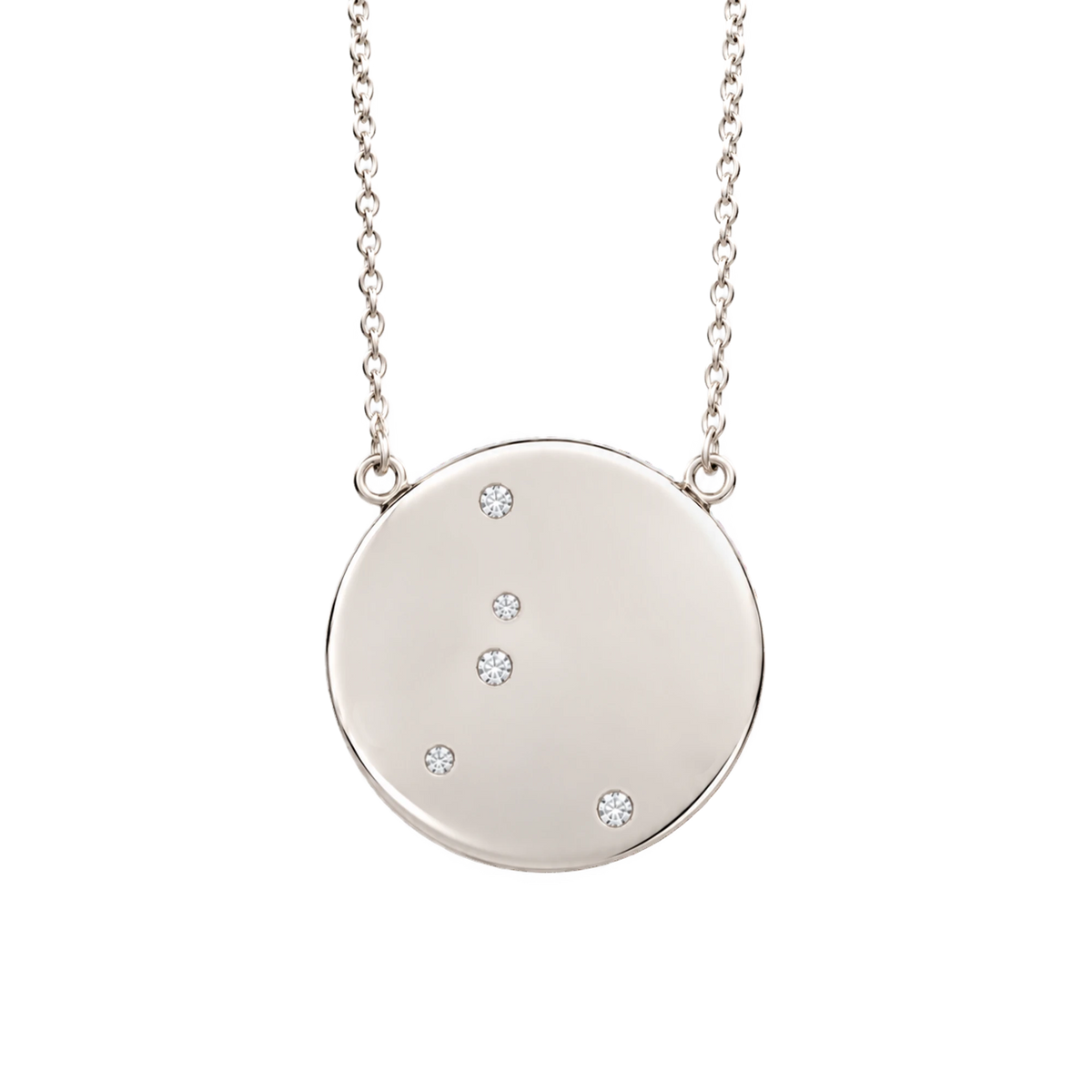 Cancer Constellation Necklace in White Gold, polished finish