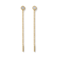 Round Diamond Ear Threader in Yellow Gold