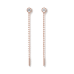 Round Diamond Ear Threader in Rose Gold
