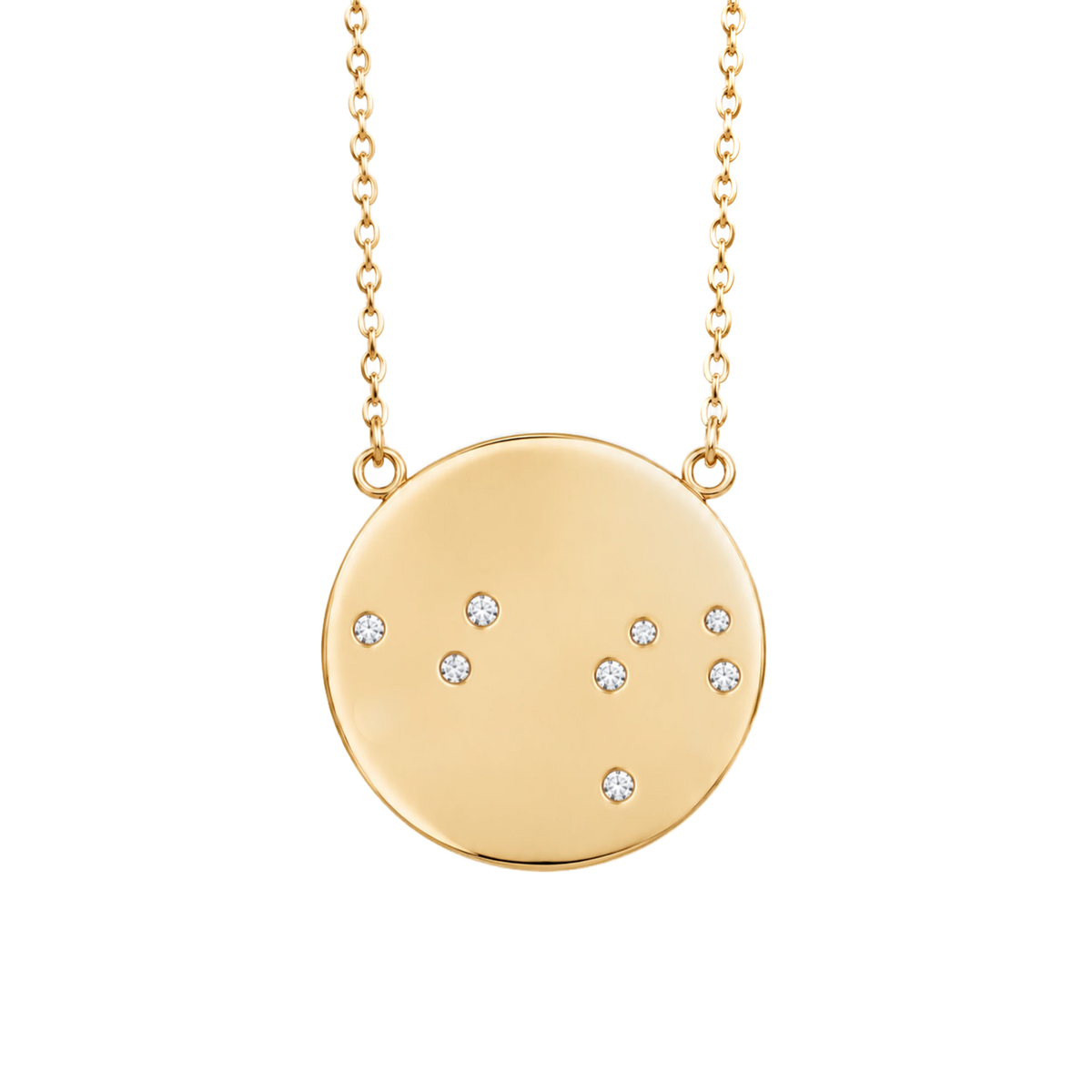 Leo Constellation Necklace in Yellow Gold, polished finish
