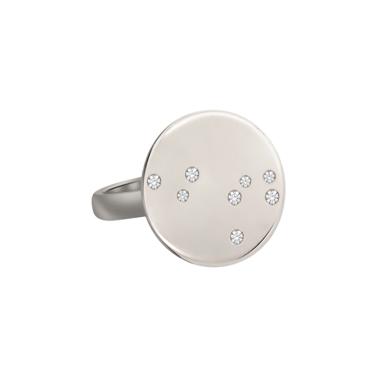 Leo Constellation Ring in White Gold, polished finish