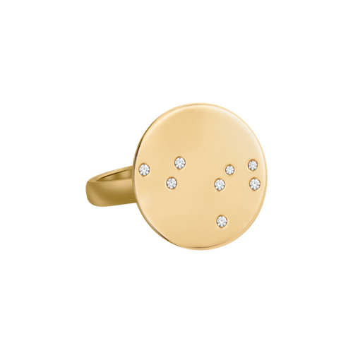 Leo Constellation Ring in Yellow Gold, polished finish