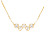 Round Diamond Row Necklace in Yellow Gold