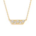 Triangle Diamond Row Necklace in Yellow Gold angled view