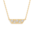 Triangle Diamond Row Necklace in Yellow Gold angled view
