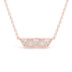 Triangle Diamond Row Necklace in Rose Gold