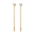 Triangle Diamond Ear Threader in Yellow Gold angled view
