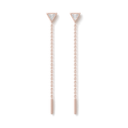 Triangle Diamond Ear Threader in Rose Gold