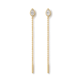 Pear Diamond Ear Threader in Yellow Gold