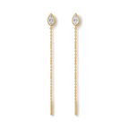 Pear Diamond Ear Threader in Yellow Gold