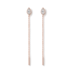 Pear Diamond Ear Threader in Rose Gold