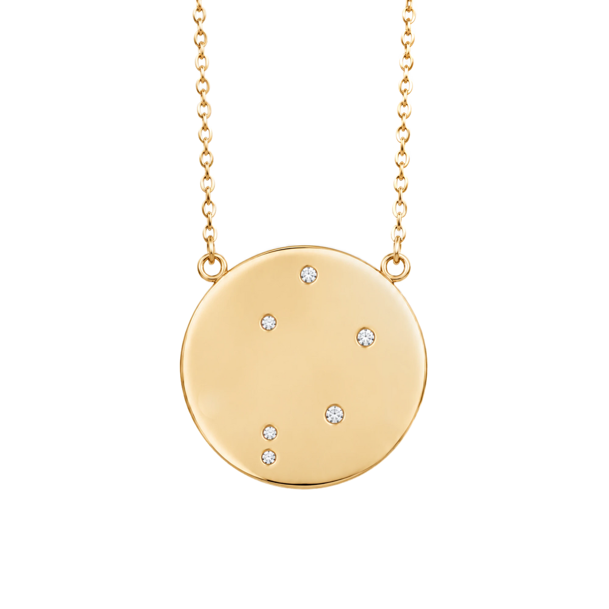 Libra Constellation Necklace in Yellow Gold, polished finish