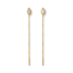 Marquis Diamond Ear Threader in Yellow Gold