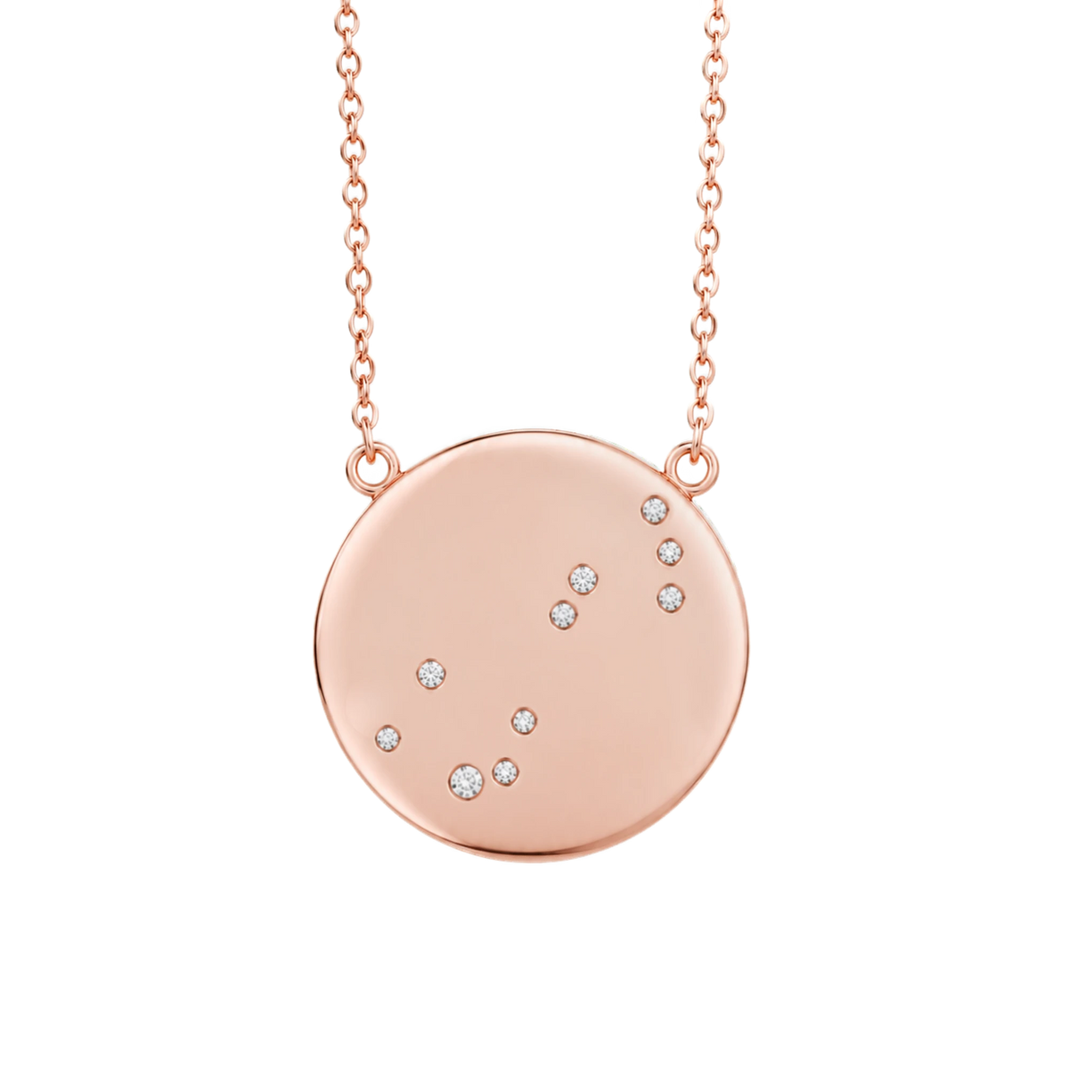 Scorpio Constellation Necklace in Rose Gold, polished finish