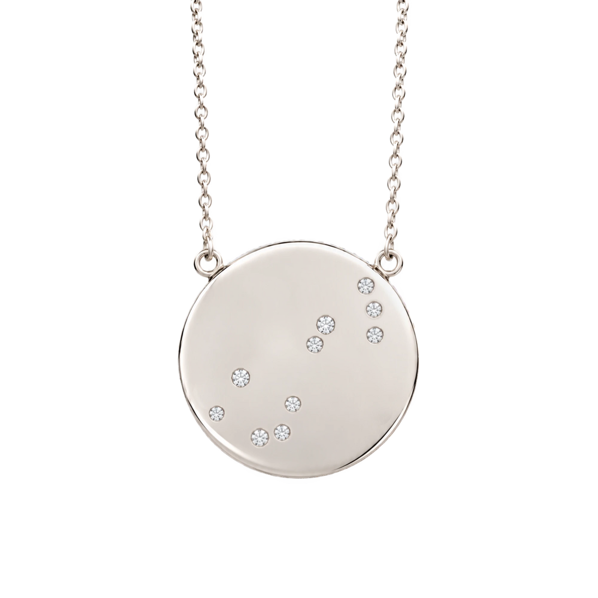 Scorpio Constellation Necklace in White Gold, polished finish
