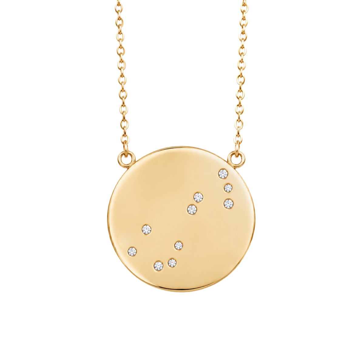Scorpio Constellation Necklace in Yellow Gold, polished finish