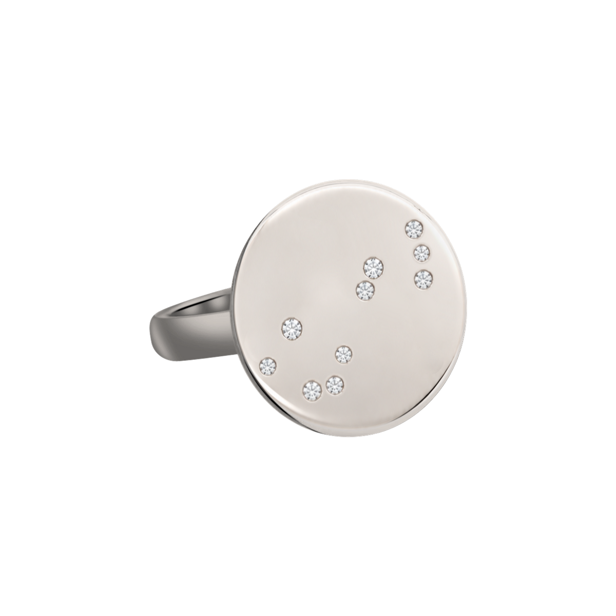 Scorpio Constellation Ring in White Gold, polished finish