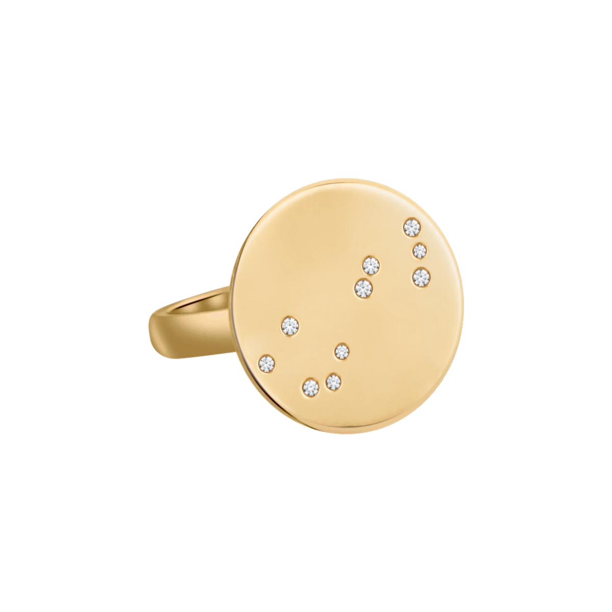 Scorpio Constellation Ring in Yellow Gold, polished finish