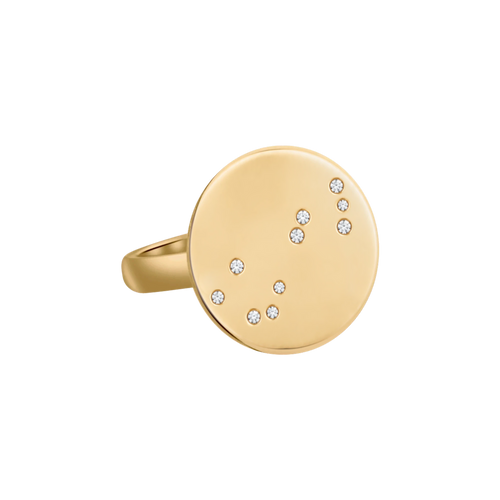 Scorpio Constellation Ring in Yellow Gold, polished finish