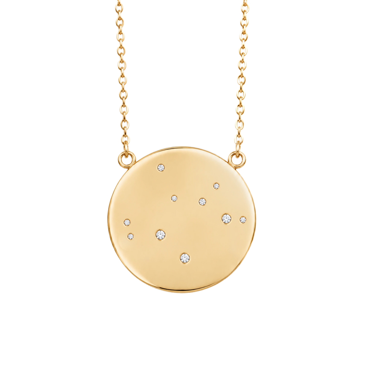 Sagittarius Constellation Necklace in Yellow Gold, polished finish