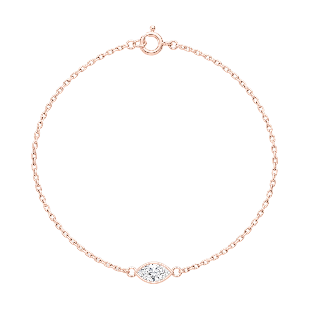 Marquis Diamond Solitaire Bracelet in Rose Gold