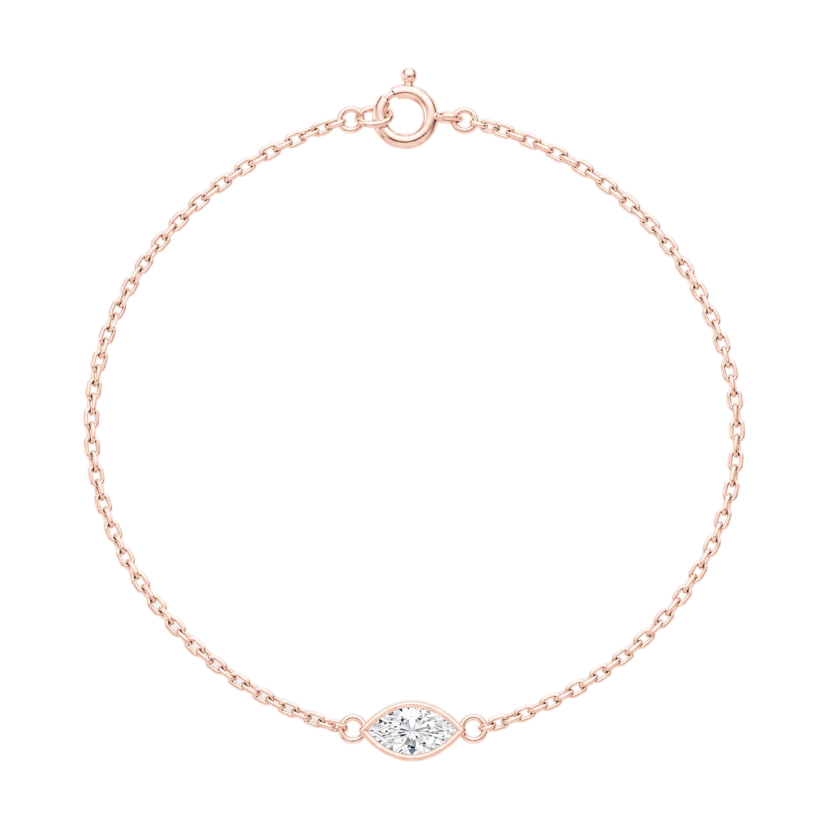 Marquis Diamond Solitaire Bracelet in Rose Gold